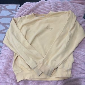 brandy melville yellow honey crewneck
